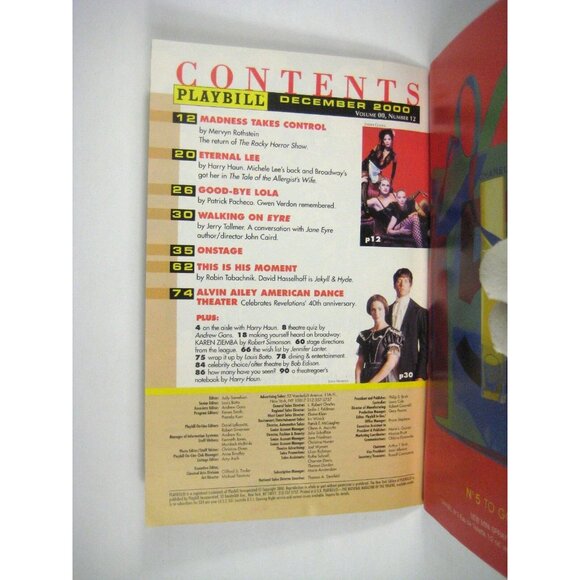 Proof Playbill December 2000 Manhattan Theatre Mary Louise Parker Bryggman - Picture 4 of 9